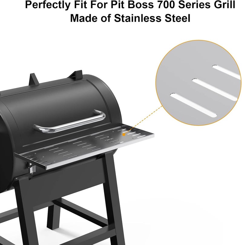 BBQ-PLUS Folding Shelf for Pit Boss 700 Classic Pellet Grill,Stainless Steel Front Folding Shelf Grill Accessories for Pit Boss with Screws,26-1/2 x 9-1/2 Inches - Image 5